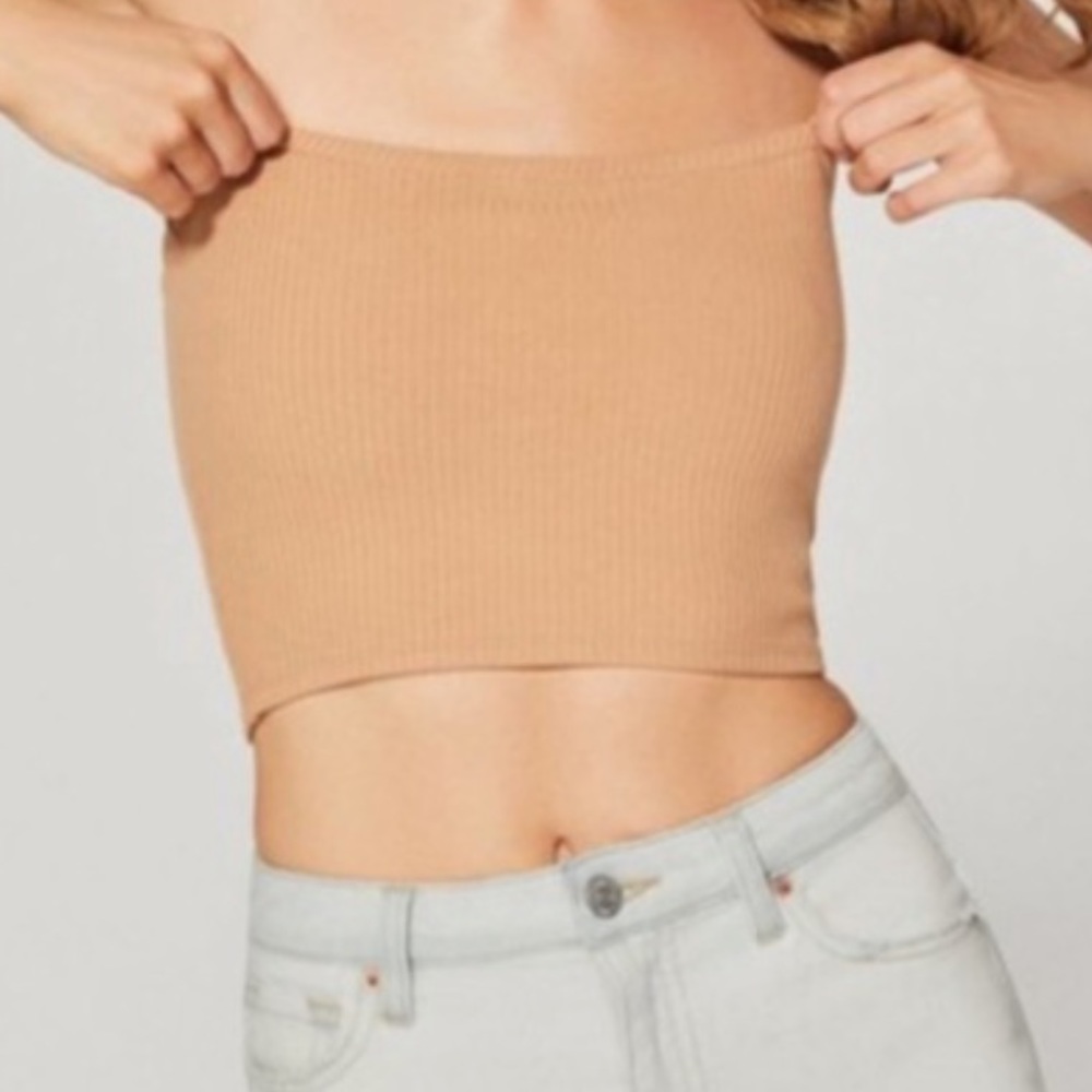 Ribbed urban outfitters tan tube top